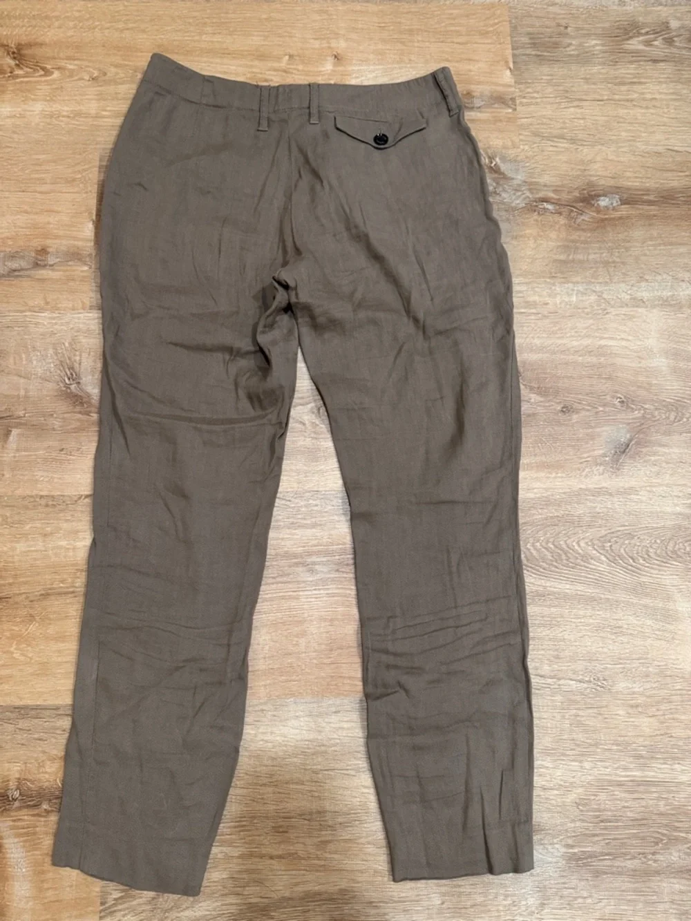 Burberry  Olive Brown Linen-Blend Chinos